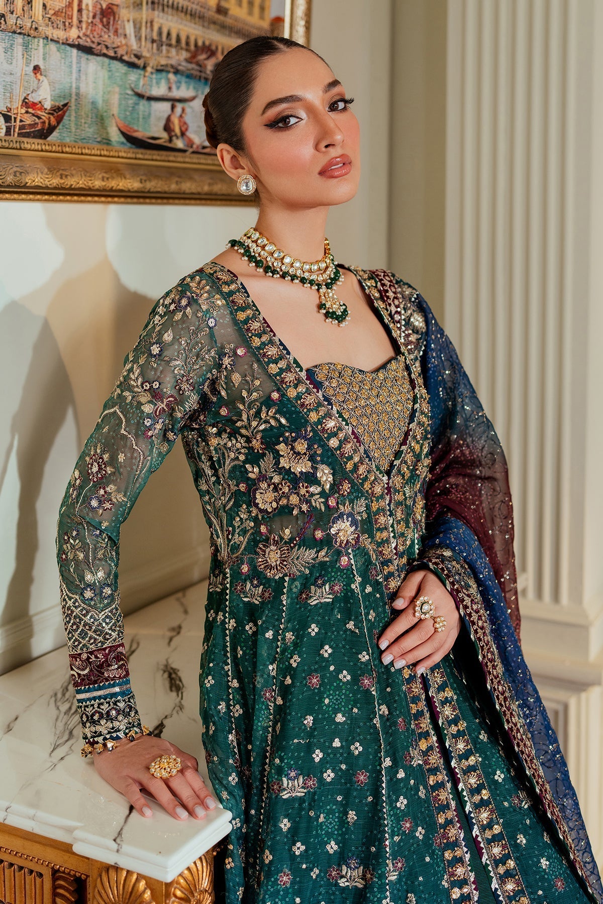 Embroidered Handmade Digital Printed Chiffon Suit