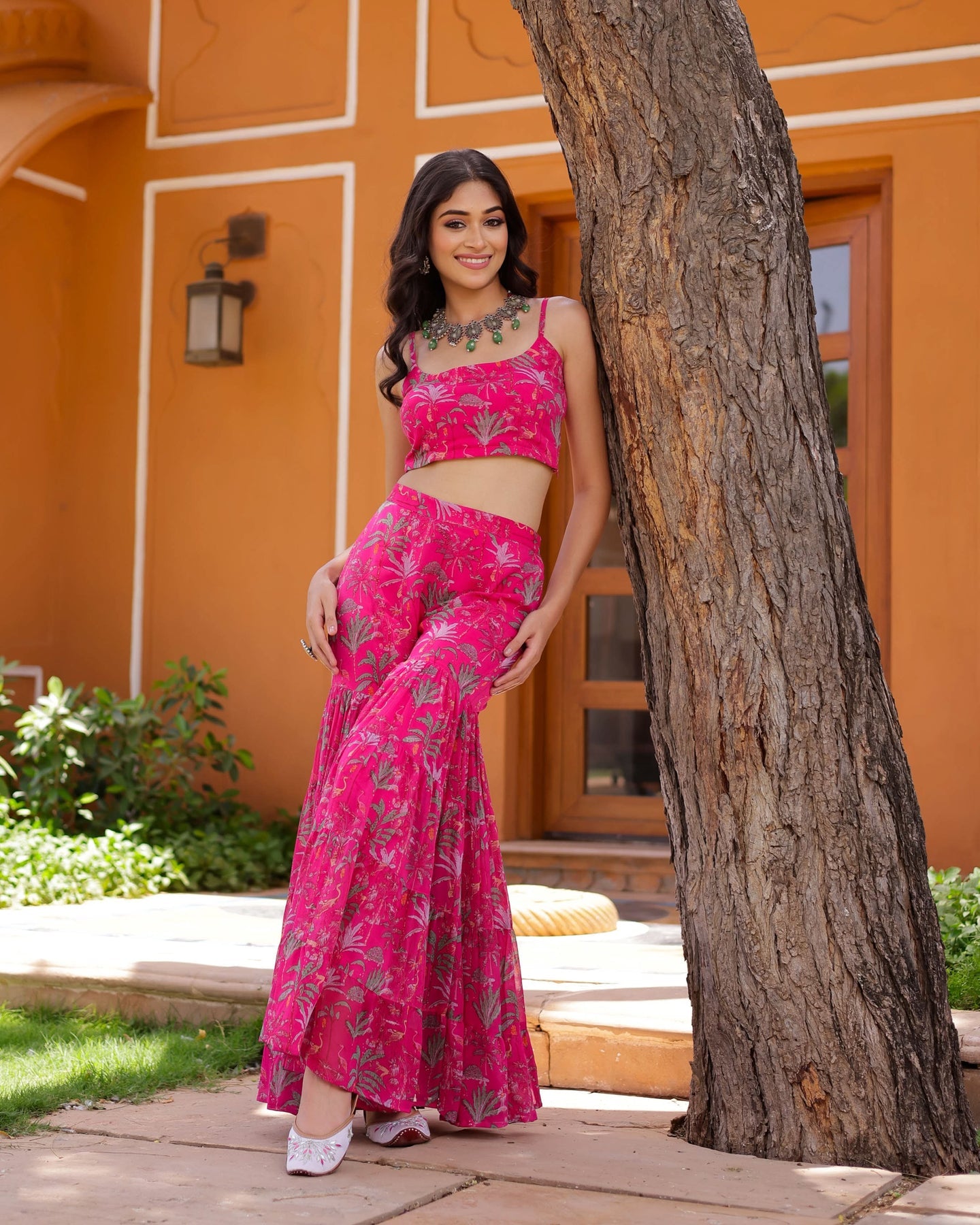 Georgette Cape Sharara Set