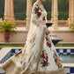 Cream Floral Digital Printed Art Silk Bridal Lehenga Choli