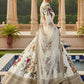 Cream Floral Digital Printed Art Silk Bridal Lehenga Choli