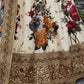 Cream Floral Digital Printed Art Silk Bridal Lehenga Choli