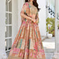 Lavishing Beige Chinon Silk Zari Embroidered Lehenga Choli