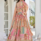 Lavishing Beige Chinon Silk Zari Embroidered Lehenga Choli