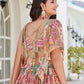 Lavishing Beige Chinon Silk Zari Embroidered Lehenga Choli