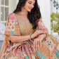 Lavishing Beige Chinon Silk Zari Embroidered Lehenga Choli