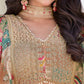 Lavishing Beige Chinon Silk Zari Embroidered Lehenga Choli