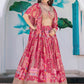 Attractive Pink Chinon Thread Embroidered Wedding Wear Lehenga Choli
