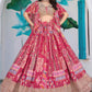 Attractive Pink Chinon Thread Embroidered Wedding Wear Lehenga Choli