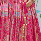 Attractive Pink Chinon Thread Embroidered Wedding Wear Lehenga Choli