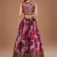 Adorable Pink Floral Printed Organza Bridesmaid Lehenga Choli