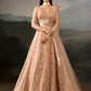Peach Sequin Embroidered Lehenga Choli with Matching Dupatta