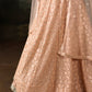 Peach Sequin Embroidered Lehenga Choli with Matching Dupatta