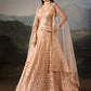 Peach Sequin Embroidered Lehenga Choli with Matching Dupatta