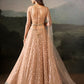 Peach Sequin Embroidered Lehenga Choli with Matching Dupatta