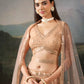 Peach Sequin Embroidered Lehenga Choli with Matching Dupatta