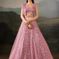 Dusty Rose Pink Sequin Embroidered Bridal & Party Wear Lehenga Choli with Dupatta