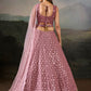 Dusty Rose Pink Sequin Embroidered Bridal & Party Wear Lehenga Choli with Dupatta