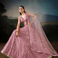 Dusty Rose Pink Sequin Embroidered Bridal & Party Wear Lehenga Choli with Dupatta