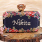 Customised Floral Embroidered Clutch