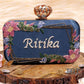 Customised Floral Embroidered Clutch