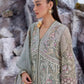 Oyster Bay Green Organza V-neck Suit
