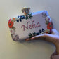 Customised Floral Embroidered Clutch