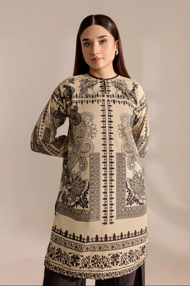 Beige Black Printed Co-Ord Set