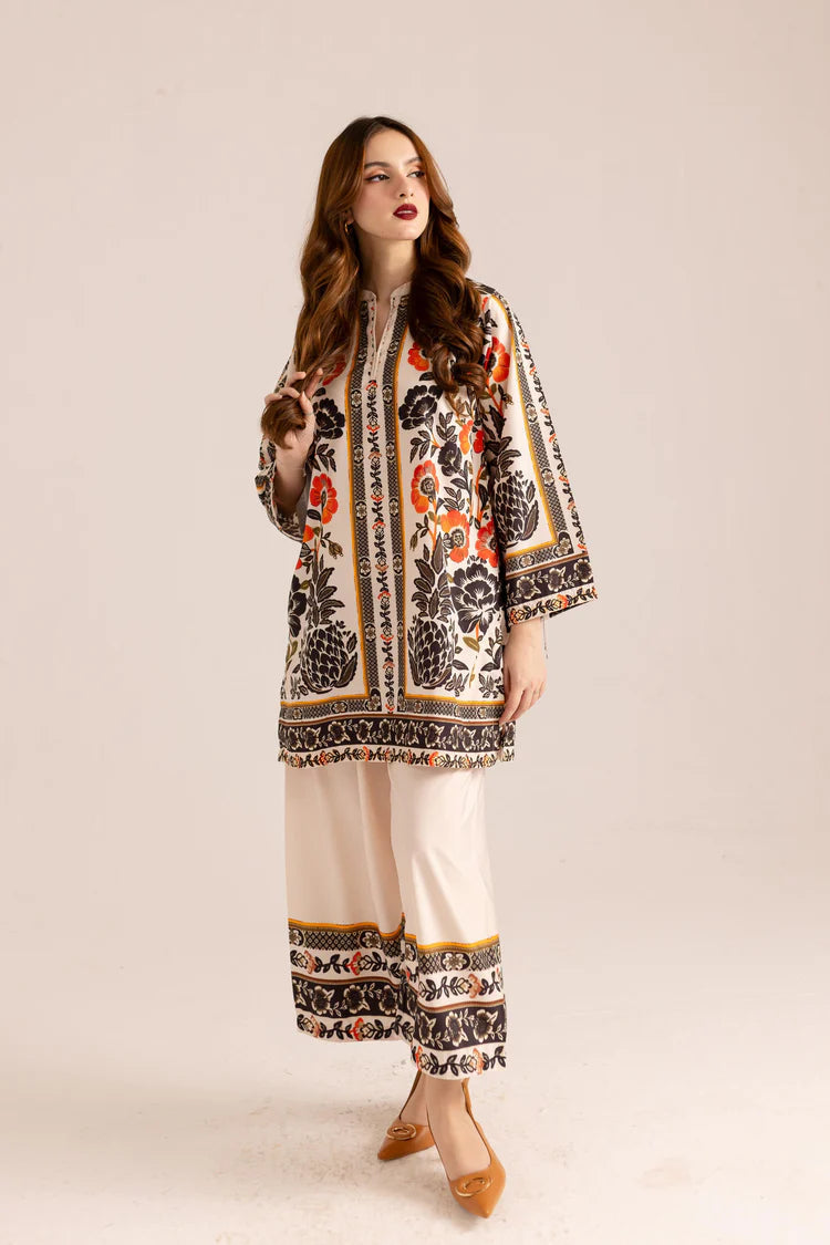 Floral Orange Black Printed Co-Ord Set