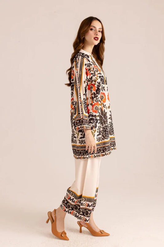 Floral Orange Black Printed Co-Ord Set