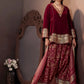 Women Ethnic Motifs Embroidered Regular Velvet Kurta with Farshi & With Dupatta