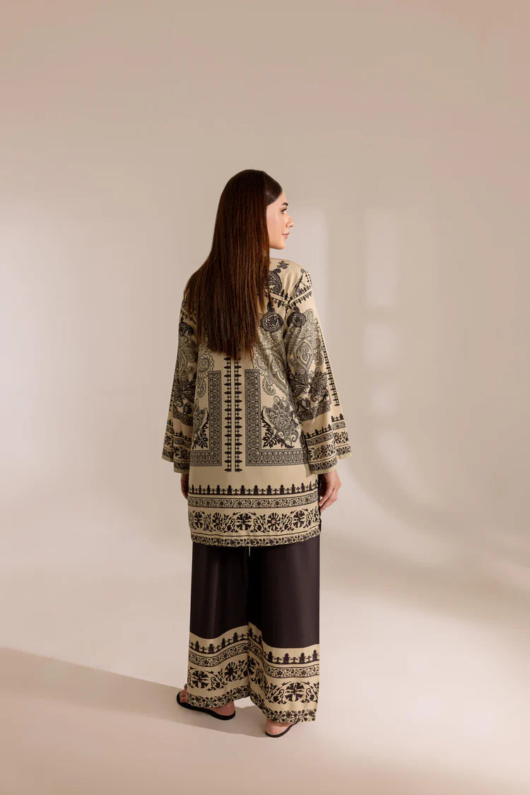 Beige Black Printed Co-Ord Set