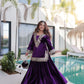 Royal Purple Velvet Mirror Work Sharara Set for Women Festive & Wedding Wear