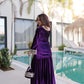 Royal Purple Velvet Mirror Work Sharara Set for Women Festive & Wedding Wear
