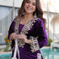 Royal Purple Velvet Mirror Work Sharara Set for Women Festive & Wedding Wear