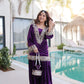 Royal Purple Velvet Mirror Work Sharara Set for Women Festive & Wedding Wear