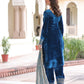 Royal Blue Velvet Embroidered Suit Set with Dupatta Party & Festive Wear