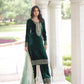 Emerald Green Velvet Embroidered Straight Suit with Dupatta Festive & Wedding Wear