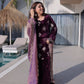 Plum Purple Velvet Embroidered Suit Set with Dupatta Elegant Festive Wear