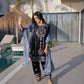 Navy Blue Velvet Heavy Embroidered Suit with Dupatta Party & Festive Wear