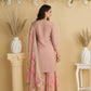 Baby Pink Chinon Silk Sharara Suit For Indian & Pakistani Wedding Festival