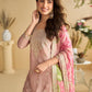 Baby Pink Chinon Silk Sharara Suit For Indian & Pakistani Wedding Festival