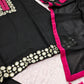 Midnight Black Onyx Mirror Silk Palazzo Suit
