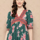 Women Floral Printed Empire Ethnic Dress