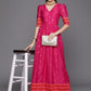 Women Pink & Orange Polka Dots Print A-line Maxi Dress