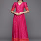 Women Pink & Orange Polka Dots Print A-line Maxi Dress