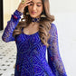 Blue Bandhni Print Anarkali Set