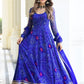 Blue Bandhni Print Anarkali Set