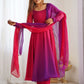 Incredible Dark Pink Embroidered Georgette Event Wear Anarkali Suit
