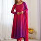 Incredible Dark Pink Embroidered Georgette Event Wear Anarkali Suit
