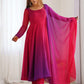 Incredible Dark Pink Embroidered Georgette Event Wear Anarkali Suit